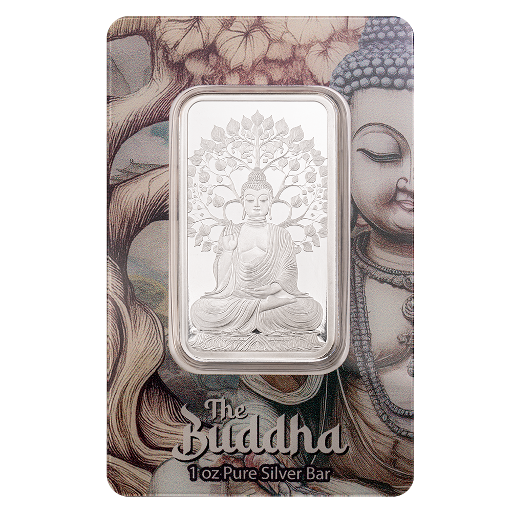 1oz Pure Silver Bar - The Buddha